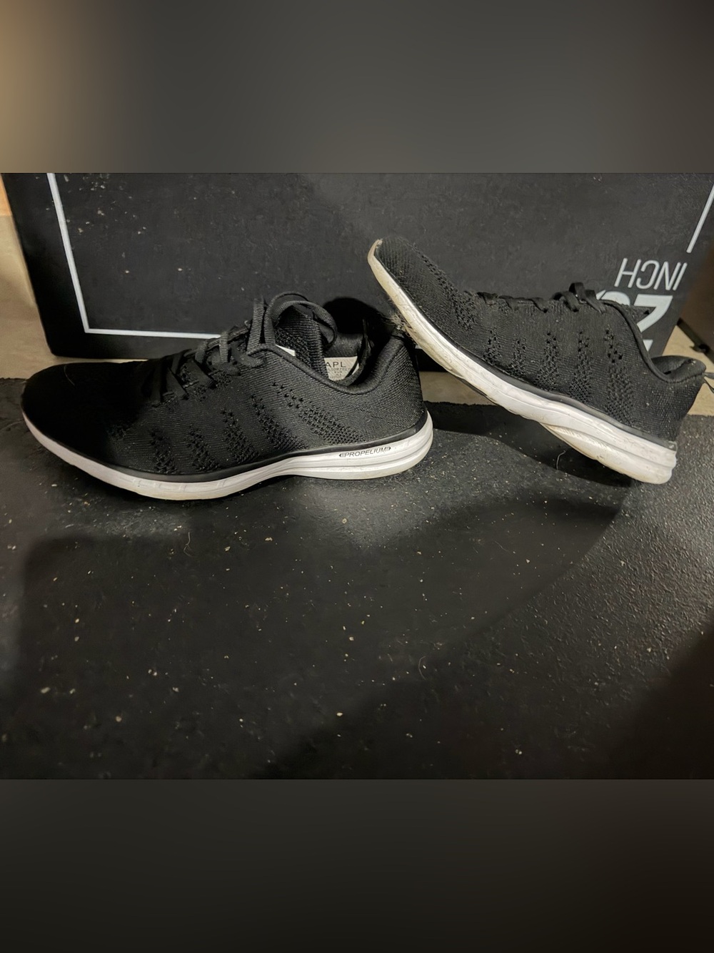 APL Women’s Black Knit Athletic Shoes with White Midsole